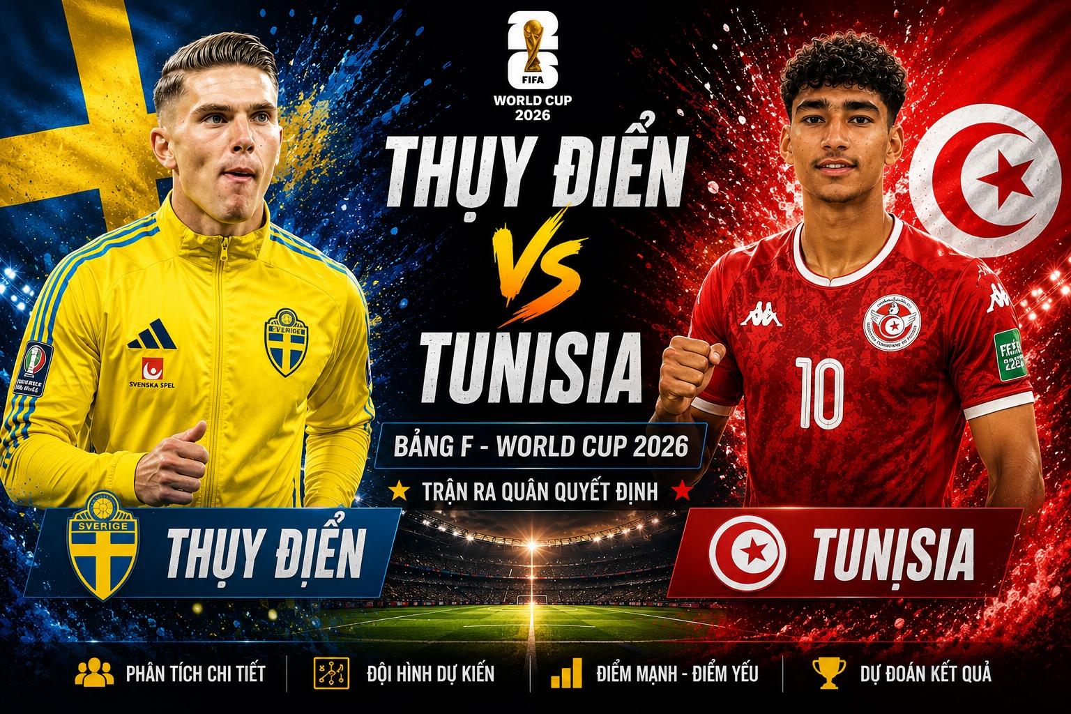 OK9: Soi kèo Thụy Điển vs Tunisia, Bảng F World Cup 2026